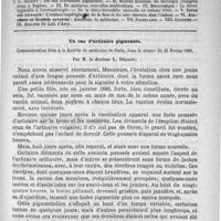 0673 - Page 657 - Comité de rédaction / Sommaire / Un cas d'urticaire pigmentée. Communication faite à la Société de médecine de Paris, dans la séance du 25 février 1888, par M. le docteur L. Deligny