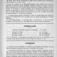 0683 - Page 667 - Académies et sociétés savantes. Académie de médecine. Séance du 24 avril 1888 / Formulaire. Pilules lithinées contre le diabète. - P. Vigier / Courrier