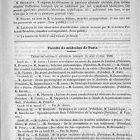 0695 - Page 679 - Académies et sociétés savantes. Société de médecine de Paris. Séance du 14 avril 1888 / Faculté de médecine de Paris. Thèses de doctorat soutenues pendant le mois d'avril 1888