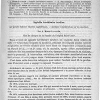 0709 - Page 693 - Comité de rédaction / Sommaire / Syphilis héréditaire tardive. Les pseudo-tumeurs blanches syphilitiques. - Quelques considérations sur les exostoses. Par A. Morel-Lavallée...