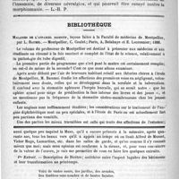 0758 - Page 742 - Bulletin / Bibliothèque. Maladies de l'appareil digestif, leçons faites à la Faculté de médecine de Montpellier, par L. Baumel. - Montpellier, C. Coulet ; Paris, A. Delahaye et E. Lecrosnier ; 1888 / Feuilleton. Causerie