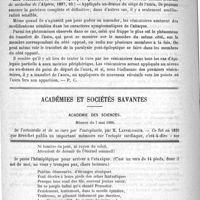 0760 - Page 744 - Revue des journaux. Hématurie (The Boston med. and surg. Journ., 23 février 1888) / Les vésicatoires dans l'épilepsie jacksonienne, par le docteur Crozes. (Journal de médecine de l'Algérie, 1887, 10) / Académies et sociétés savantes. Académie des sciences. Séance du 7 mai 1888 / Feuilleton. Causerie