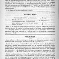 0768 - Page 752 - Académies et sociétés savantes. Société de médecine de Paris. Séance du 28 avril 1888 / Formulaire. Glycérolé contre le psoriasis. - L. Brocq / Courrier. Asile de Bron / Société médico-pratique / Société de médecine légale