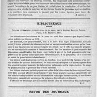 0775 - Page 759 - La prophylaxie publique de la syphilis à l'Académie de médecine de Paris. Rapport fait au nom d'une commission composée de MM. Ricord, Bergeron, Le Roy de Méricourt, Léon Le Fort, Léon Collin et Alfred Fournier, rapporteur. Discussion par M. Barthélemy (A suivre) / Bibliothèque. Sur les ulcérations tuberculeuses de la peau, par le docteur Maurice Vallas. Paris, J.-B. Baillière, 1887 / Revue des journaux. Contribution à l'étude de la tuberculose inoculée à l'homme