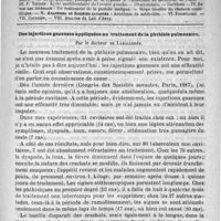 0781 - Page 765 - Comité de rédaction / Sommaire / Des injections gazeuses appliquées au traitement de la phthisie pulmonaire, par le docteur de Lamallerée
