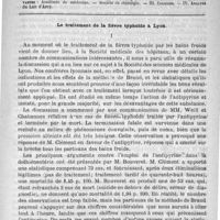 0805 - Page 789 - Comité de rédaction / Sommaire / Le traitement de la fièvre typhoïde à Lyon