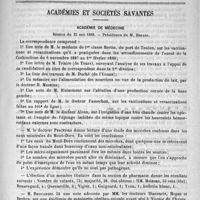 0811 - Page 795 - Le traitement de la fièvre typhoïde à Lyon [Paul Chéron] / Académies et sociétés savantes. Académie de médecine. Séance du 22 mai 1888