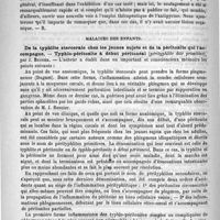 0834 - Page 818 - Revue des journaux. L'antipyrine dans l'asthme / Maladies des enfants. De la typhlite stercorale chez les jeunes sujets et de la péritonite qui l'accompagne. - Typhlo-péritonite à début péritonéal (pérityphlite dite primitive), par J. Besnier (Revue des maladies de l'enfance, mars, avril, mai 1888) / Obstruction de la trachée après la trachéotomie, par Delaissus
