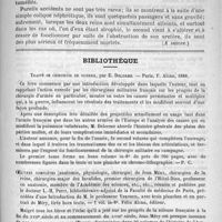 0871 - Page 855 - Hôpital de la Pitié. - M. Lancereaux. Lithiase rénale. Ses effets et ses complications (coliques néphrétiques, anurie, hydronéphrose et néphrite interstitielle, suppuration du rein, abcès de voisinage, perforations diverses). - Évolution ; diagnostic et pronostic. - Étiologie et pathogénie. - Indications thérapeutiques ; traitement général et local. Leçon recueillie par M. Oettinger... (A suivre) / Bibliothèque. Traité de chirurgie de guerre, par E. Delorme. - Paris, F. Alcan, 1888 / Oeuvres complètes (anatomie, physiologie, chirurgie) de Jean Méry..., réunies et publiées par le docteur L.-H, Petit..., précédées d'une introduction de M. le professeur Verneuil... Félix Alcan, éditeur
