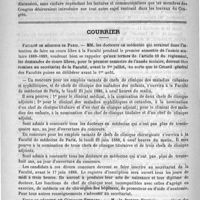 0876 - Page 860 - Nouvelles de l'étranger. Congrès de Barcelone / Courrier. Faculté de médecine de Paris / Ecole de médecine de Clermont-Ferrand