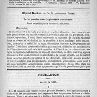 0877 - Page 861 - Comité de rédaction / Sommaire / Hôpital Necker. - M. le professeur Peter. De la ponction dans la pleurésie récidivante. Leçon recueillie par le docteur G. Schlemmer / Feuilleton. Salon de 1888