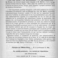 0890 - Page 874 - Bulletin [L.-H. Petit] / Clinique de l'Hôtel-Dieu. - M. le professeur G. Sée. Des pseudo-anémiques : Les épuisés par déperditions. Les désalbuminés. Leçon recueillie par M. le docteur G. Schlemmer