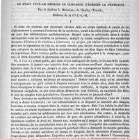0905 - Page 889 - Influence des vapeurs d'acide fluorhydrique sur les bacilles tuberculeux. Par MM. J. Grancher et P. Chautard / Intérêts professionnels. Du droit pour le médecin de campagne d'exercer la pharmacie. Par le docteur L. Michalski...