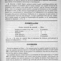 0911 - Page 895 - Académies et sociétés savantes. Société médicale des hôpitaux. Séance du 8 juin 1888 / Formulaire. Coton cocaïné et boraté. - Eller / Courrier. Faculté de médecine de Paris