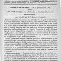 0937 - Page 921 - Comité de rédaction / Sommaire / Clinique de l'Hôtel-Dieu. - M. le professeur G. Sée. Des pseudo-anémiques par intoxication ou virulence (3e groupe). Les intoxiqués. Leçon recueillie par M. le docteur G. Schlemmer