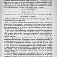 0941 - Page 925 - Clinique de l'Hôtel-Dieu. - M. le professeur G. Sée. Des pseudo-anémiques par intoxication ou virulence (3e groupe). Les intoxiqués. Leçon recueillie par M. le docteur G. Schlemmer / Angio-sclérose. Communication faite à la Société de médecine de Paris dans la séance du 25 février 1888. Par le docteur P. Duroziez