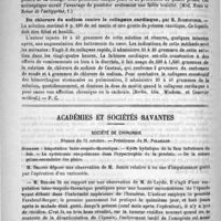 0944 - Page 928 - Revue des journaux. Emploi du thymol à l'intérieur, par M. Henry (Med. News et Revue de l'antipyrine, 1) / Du chlorure de sodium contre le collapsus cardiaque, par M. Rosenbusch (Berlin. klin. Wochens. et Courrier médical) / Académies et sociétés savantes. Société de chirurgie. Séance du 13 octobre
