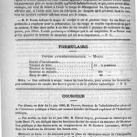 0948 - Page 932 - Académies et sociétés savantes. Société médico-pratique. Avril 1888 / Formulaire. Potion antihémorrhagique. - Monin / Courrier / Hôpitaux de Lyon