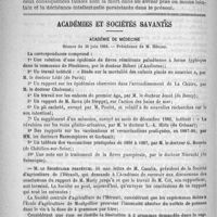 0992 - Page 976 - Observation d'intoxication saturnine. (Névropathie. Albuminurie Guérison.) Lue à la Société de médecine de Paris, dans la séance du 14 avril 1888, par le docteur Edmond Wickham... / Académies et sociétés savantes. Académie de médecine. Séance du 26 juin 1888