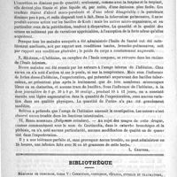 0012 - Page 8 - Sur le traitement du catarrhe bronchique chronique, par Bufalini et Martini [L. Greffier] / Bibliothèque. Mémoires de chirurgie, tome V : commotion, contusion, tétanos, syphilis et traumatisme, par M. le Professeur Verneuil. - Paris, G. Masson, 1888