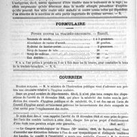 0016 - Page 12 - Revue des journaux. Diagnostic comparatif et traitement de la rage. - Parallèle de la rage, du tétanos et de l'attaque d'hystérie / Formulaire. Potion contre la trachéo-bronchite. - Ruault / Courrier. Hygiène scolaire