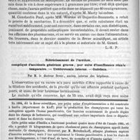 0066 - Page 62 - Bulletin / Rétrécissement de l'uréthre, compliqué d'accidents généraux graves, par suite d'insuffisance rénale temporaire. - Uréthroromie interne. - Guérison. Par M. le Docteur Dubuc... / Feuilleton. Causerie. La lutte pour l'existence chez les microbes. - Destruction des insectes nuisibles par les parasites végétaux. - La crémation en France. - Un singulier médecin. - Échange de mauvais procédés entre un pharmacien et un médecin