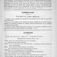 0111 - Page 107 - Académies et sociétés savantes. Société médicale des hôpitaux. Séance du 13 juillet 1888 / Formulaire. Traitement de l'anémie cérébrale / Courrier. Congrès pour l'étude de la tuberculose