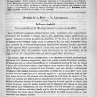 0113 - Page 109 - Comité de rédaction / Sommaire / Hôpital de la Pitié. - M. Lancereaux. Lithiase rénale. Leçon recueillie par M. Oettinger...
