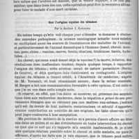 0118 - Page 114 - Hôpital de la Pitié. - M. Lancereaux. Lithiase rénale. Leçon recueillie par M. Oettinger... / Sur l'origine équine du tétanos, par le Docteur J. Gailhard