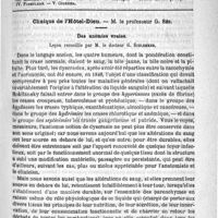 0149 - Page 145 - Comité de rédaction / Sommaire / Clinique de l'Hôtel-Dieu. - M. le Professeur G. Sée. Des anémies vraies. Leçon recueillie par M. le Docteur G. Schlemmer