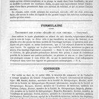 0183 - Page 179 - Une nouvelle sonde à injections intra-utérines construite sur les indications du Docteur Ad. Olivier... / Formulaire. Traitement des kystes sébacés du cuir chevelu. - Guayraud / Courrier