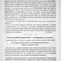 0213 - Page 209 - Bulletin. Congrès de la tuberculose (A suivre) / Un cas de syphilis infantile tardive. - Contamination de la nourrice. Communication faite à la Société de médecine de Paris, dans la séance du 28 avril 1888, par le Docteur Fredet...