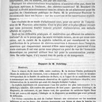 0215 - Page 211 - Un cas de syphilis infantile tardive. - Contamination de la nourrice. Communication faite à la Société de médecine de Paris, dans la séance du 28 avril 1888, par le Docteur Fredet... / Rapport de M. Dubrissay