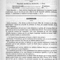 0242 - Page 238 - Académies et sociétés savantes. Académie de médecine. Séance du 14 août 1888 / Formulaire. Solution contre la stomatite. - Hirtz / Courrier. Légion d'honneur / Récompenses académiques