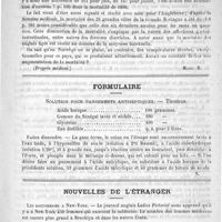 0255 - Page 251 - Variétés. Influence favorable des basses températures pendant les mois de juin et de juillet 1888 [Marc. B.] / Formulaire. Solution pour pansements antiseptiques. - Thomas / Nouvelles de l'étranger. Les doctoresses à New-York / Longévité au Japon / Société italienne des micrographes (Gazetta degli ospedali, 3 juin)