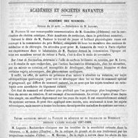 0279 - Page 275 - Sociétés savantes des départements. Société nationale de médecine de Lyon (Deuxième semestre 1887) / Académies et sociétés savantes. Académie des sciences. Séance du 20 août / Thèses soutenues devant la Faculté de médecine et de pharmacie de Bordeaux pendant l'année scolaire 1887-1888