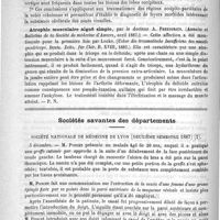 0288 - Page 284 - Revue des journaux. Contribution à l'étude clinique des localisations sensorielles, par le Docteur Rondot. (Gaz. heb. de Bordeaux, 1888) / Atrophie musculaire aiguë simple, par le docteur A. Pretorius. (Annales et Bulletins de la Société de médecine d'Anvers, avril 1887) / Sociétés savantes des départements. Société nationale de médecine de Lyon (Deuxième semestre 1887)