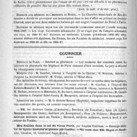 0364 - Page 360 - Nouvelles de l'étranger. La pharmacie en Russie (Arch. de méd. et de chir. prat.) / Hommage aux médecins de l'empereur du Brésil / Docteurs en médecine reçus par les universités allemandes pendant l'année scolaire 1886-1887 / Courrier. Hôpitaux de Paris / Inspection de garnis