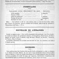 0375 - Page 371 - Variétés. Découverte d'un mercure antique [Eug. Toulouze] / Formulaire. Gargarisme contre l'ébranlement des dents. - Quincerot / Nouvelles de l'étranger. Société de dermatologie / Courrier