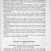 0393 - Page 389 - Rapport sur l'épidémie de fièvre typhoïde de Clermond-Ferrand en 1886. Par le Docteur V. Nivet / Revue de thérapeutique. Des maladies chroniques du coeur et de leur traitement par la méthode d'Oertel...