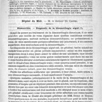 0401 - Page 397 - Comité de rédaction / Sommaire / Hôpital du Midi. - M. le Docteur Du Castel. Blennorrhée. - Diagnostic de la blennorrhagie aiguë