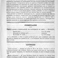 0411 - Page 407 - Académies et sociétés savantes. Académie de médecine. Séance du 18 septembre 1888 / Formulaire. Pilules contre l'irrégularité des battements du coeur. - Browditch / Courrier. Légion d'honneur / Mission scientifique / Assistance médicale