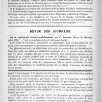 0418 - Page 414 - Bibliothèque. De l'ozène trachél, par le Docteur Luc. - Paris, Steinheil, 1888 / Revue des journaux. De la septicémie intestino-péritonéale, par F. Verchère. Revue de chirurgie, juillet 1888) / Feuilleton. Causerie. A coups de ciseaux. - Choses et autres