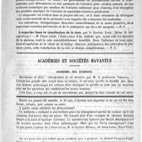 0419 - Page 415 - Revue des journaux. De la septicémie intestino-péritonéale, par F. Verchère. Revue de chirurgie, juillet 1888) / L'ergotine dans la tuméfaction de la rate, par le Docteur Finan. (Revue de thérapeutique) / Académies et sociétés savantes. Académie des sciences / Feuilleton. Causerie. A coups de ciseaux. - Choses et autres