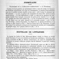 0446 - Page 442 - Variétés. Un laboratoire micrographique à Paris / Formulaire. Traitement de la blépharite eczémateur. - A. Trousseau / Nouvelles de l'étranger / Courrier. Concours pour les bourses de doctorat