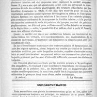 0466 - Page 462 - De l'hypertrophie de l'appareil amygdalien (A suivre) [P. Le Gendre] / Correspondance