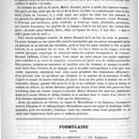 0470 - Page 466 - Variétés. La thérapeutique et l'hygiène à l'école de Salerne au XIIe siècle / Formulaire. Prises contre la migraine. - Ch. Liégeois
