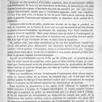 0547 - Page 543 - Hôpital Necker. - M. Le Fort. Un crochet à bittines ayant séjourné pendant neuf mois dans la joue à l'insu du malade. - Procédé d'extraction des corps étrangers formant crochet et ne pouvant être retirés par traction directe / Histéralgie rebelle. - Antéflexion. - Hémorrhagies répétées (durant depuis six mois). - Hystérectomie vaginale. - Guérison. Par A.-E. Vrorleski...