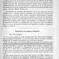 0559 - Page 555 - Bulletin / Amputation sus-vaginale irrégulière / Feuilleton. Causerie. Nouvelle expérience sur Succi. - Hereux effets de l'eau de Vichy contre l'inanition et la dilatation de l'estomac. - Dépopulation des Indiens en Amérique. - Grands effets de l'hypnotisme ; son rôle dans la création d'Ève. - Querelles entre les médecins de Frédéric III