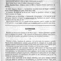 0566 - Page 562 - Nouvelles de l'étranger. Les doctoresses en Italie / La petite vérole au Maroc / La fièvre jaune aux Etats-Unis / Courrier. Ministère de l'Instruction publique et des Beaux-Arts